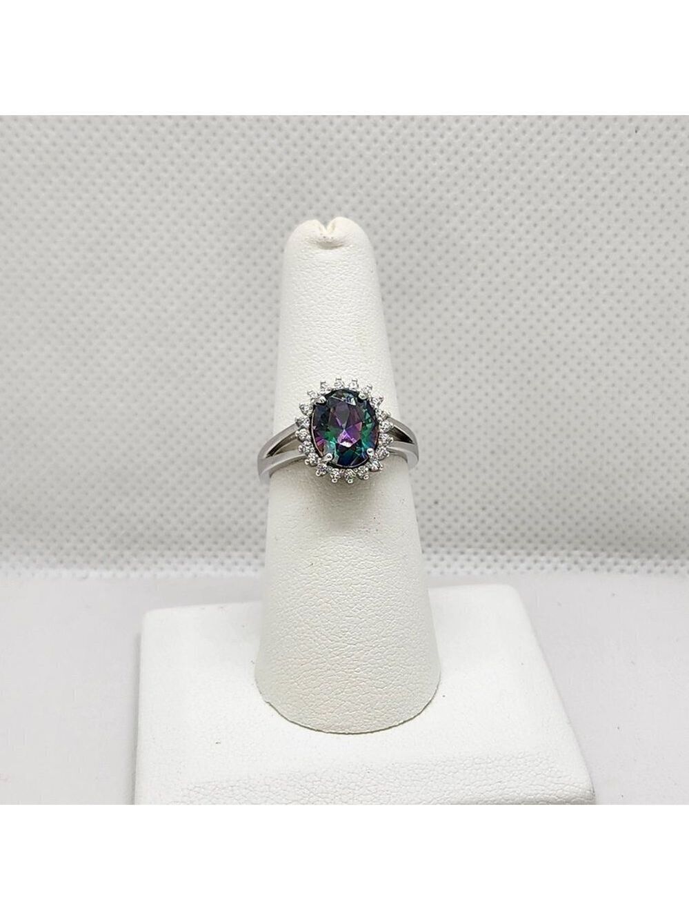 Brand New Sterling Silver 925 Multi Color Gemstone Oval Ring